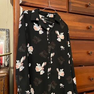Banana Republic Black Floral Shirt